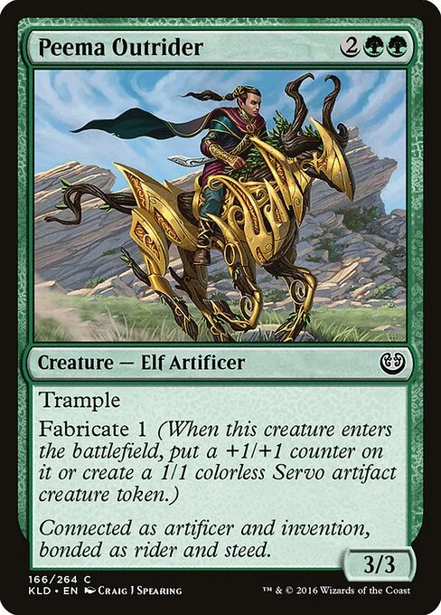 Peema Outrider, carta Magic di tipo Creature — Elf Artificer illustrata da Craig J Spearing