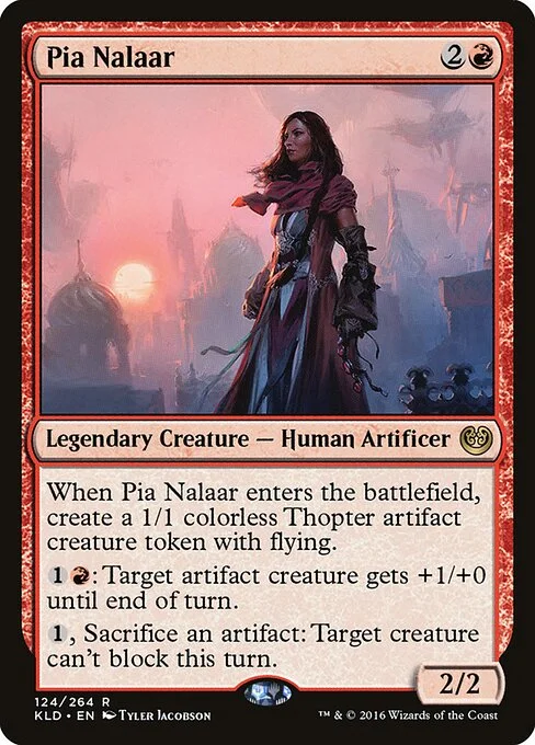 Pia Nalaar, carta Magic di tipo Legendary Creature — Human Artificer illustrata da Tyler Jacobson