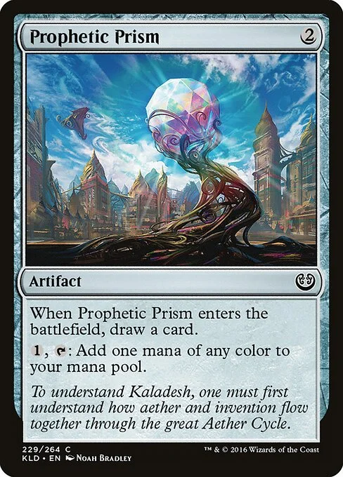 Prophetic Prism, carta Magic di tipo Artifact illustrata da Noah Bradley