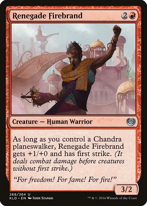 Renegade Firebrand, carta Magic di tipo Creature — Human Warrior illustrata da John Stanko