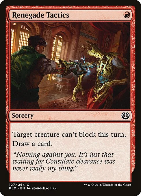 Renegade Tactics, carta Magic di tipo Sorcery illustrata da Yeong-Hao Han