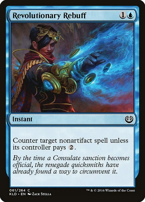 Revolutionary Rebuff, carta Magic di tipo Instant illustrata da Zack Stella