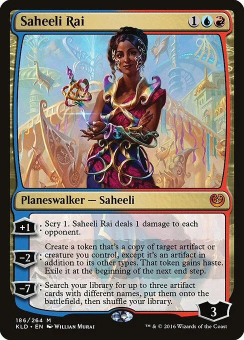 Saheeli Rai, carta Magic di tipo Legendary Planeswalker — Saheeli illustrata da Willian Murai