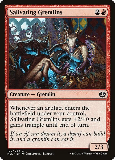 Salivating Gremlins, carta Magic di tipo Creature — Gremlin illustrata da Christopher Burdett