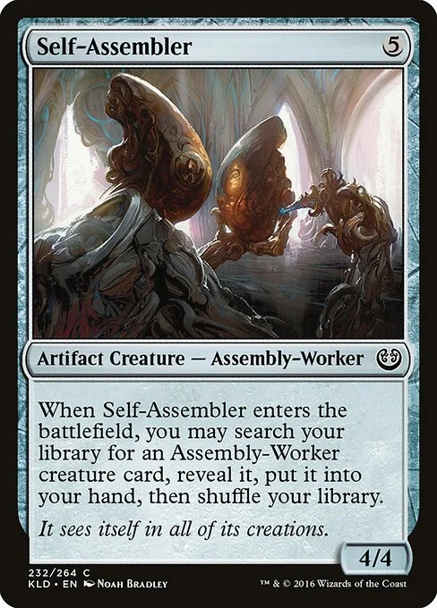 Self-Assembler, carta Magic di tipo Artifact Creature — Assembly-Worker illustrata da Noah Bradley