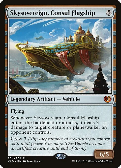 Skysovereign, Consul Flagship, carta Magic di tipo Legendary Artifact — Vehicle illustrata da Jung Park