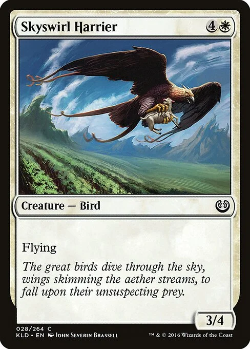 Skyswirl Harrier, carta Magic di tipo Creature — Bird illustrata da John Severin Brassell