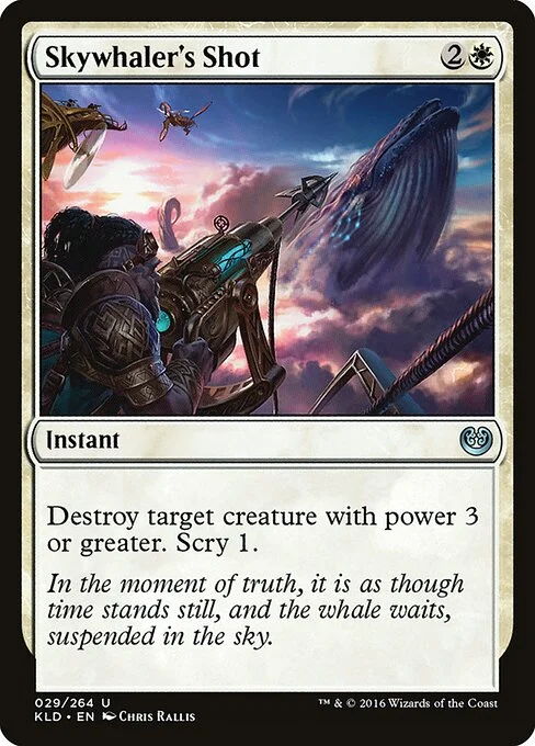 Skywhaler's Shot, carta Magic di tipo Instant illustrata da Chris Rallis
