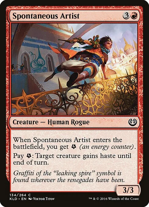 Spontaneous Artist, carta Magic di tipo Creature — Human Rogue illustrata da Viktor Titov