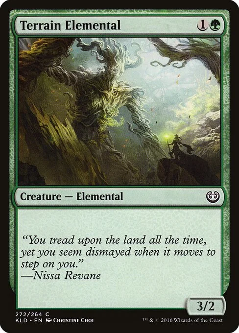 Terrain Elemental, carta Magic di tipo Creature — Elemental illustrata da Magali Villeneuve