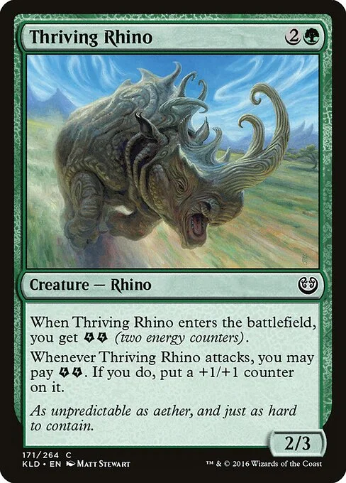 Thriving Rhino, carta Magic di tipo Creature — Rhino illustrata da Matt Stewart
