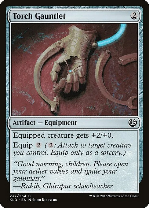 Torch Gauntlet, carta Magic di tipo Artifact — Equipment illustrata da Igor Kieryluk