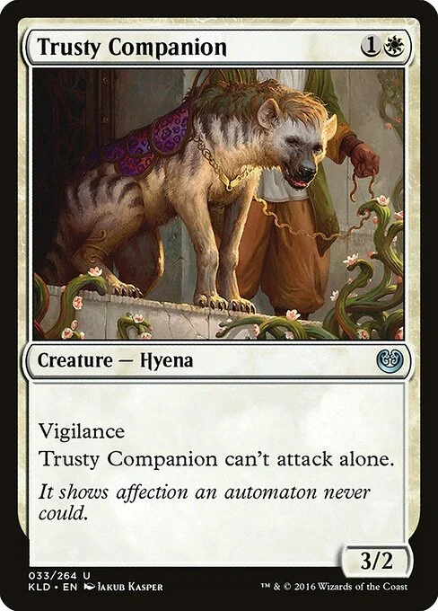 Trusty Companion, carta Magic di tipo Creature — Hyena illustrata da Jakub Kasper