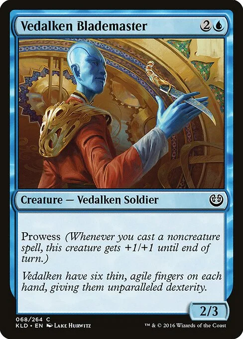 Vedalken Blademaster, carta Magic di tipo Creature — Vedalken Soldier illustrata da Lake Hurwitz