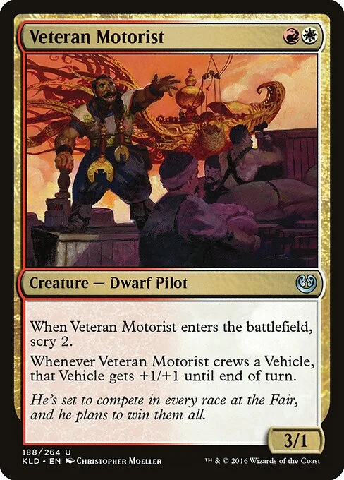 Veteran Motorist, carta Magic di tipo Creature — Dwarf Pilot illustrata da Christopher Moeller