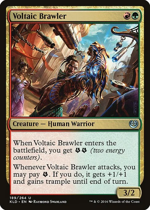 Voltaic Brawler, carta Magic di tipo Creature — Human Warrior illustrata da Raymond Swanland