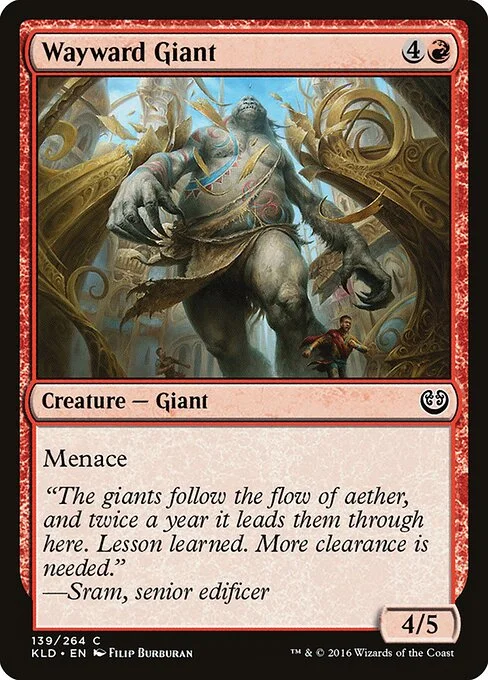 Wayward Giant, carta Magic di tipo Creature — Giant illustrata da Filip Burburan