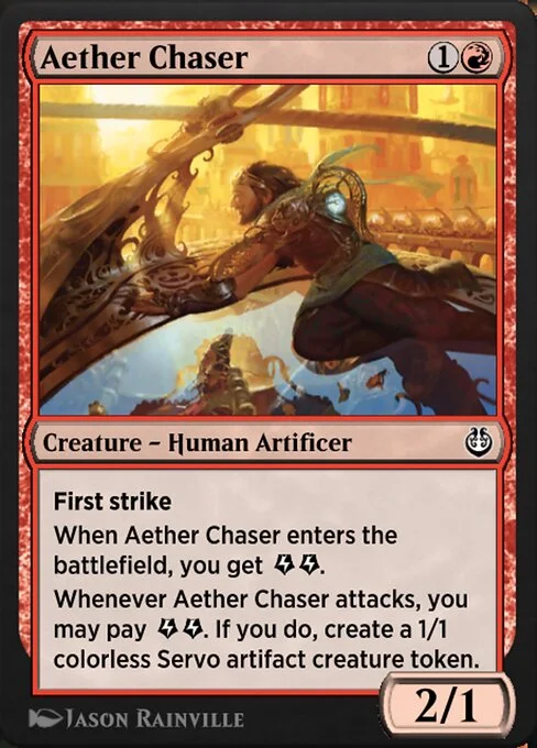 Aether Chaser, carta Magic di tipo Creature — Human Artificer illustrata da Jason Rainville
