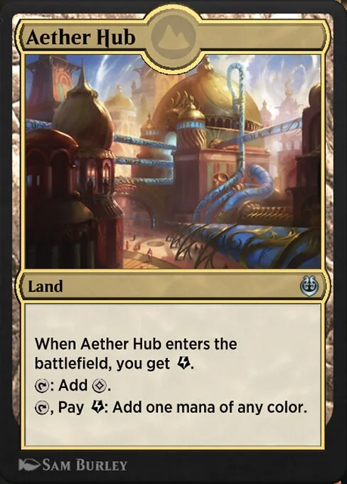 Aether Hub, carta Magic di tipo Land illustrata da Sam Burley