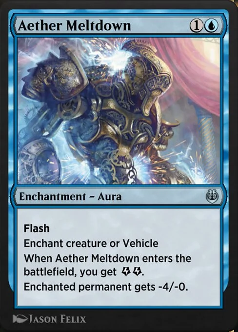 Aether Meltdown, carta Magic di tipo Enchantment — Aura illustrata da Jason Felix