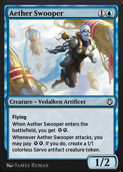 Aether Swooper, carta Magic di tipo Creature — Vedalken Artificer illustrata da James Ryman