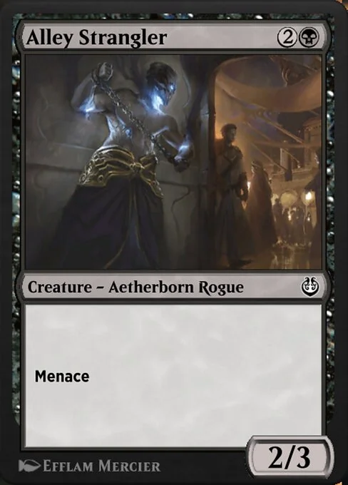Alley Strangler, carta Magic di tipo Creature — Aetherborn Rogue illustrata da Enora Mercier