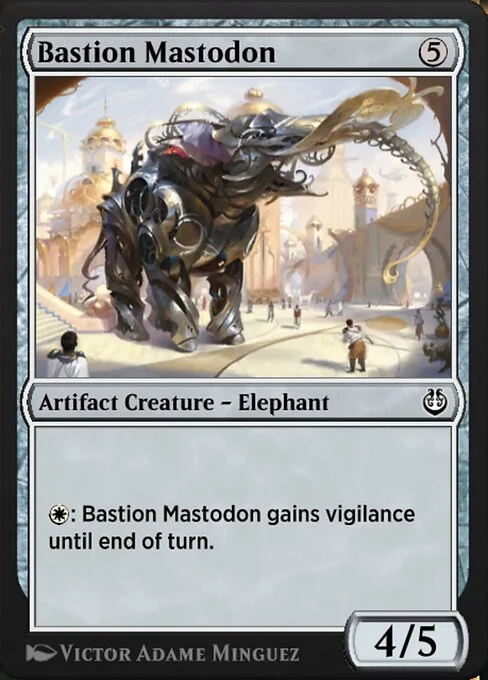 Bastion Mastodon, carta Magic di tipo Artifact Creature — Elephant illustrata da Victor Adame Minguez