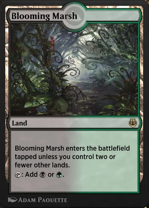 Blooming Marsh, carta Magic di tipo Land illustrata da Adam Paquette