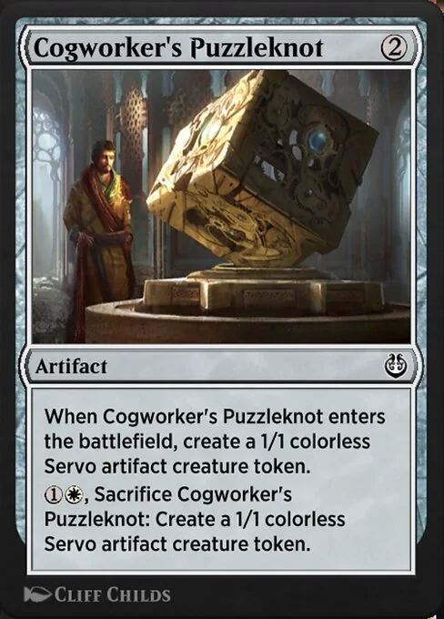 Cogworker's Puzzleknot, carta Magic di tipo Artifact illustrata da Cliff Childs
