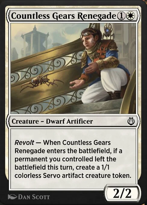 Countless Gears Renegade, carta Magic di tipo Creature — Dwarf Artificer illustrata da Dan Murayama Scott
