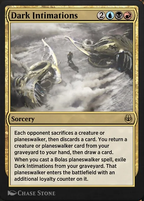 Dark Intimations, carta Magic di tipo Sorcery illustrata da Chase Stone