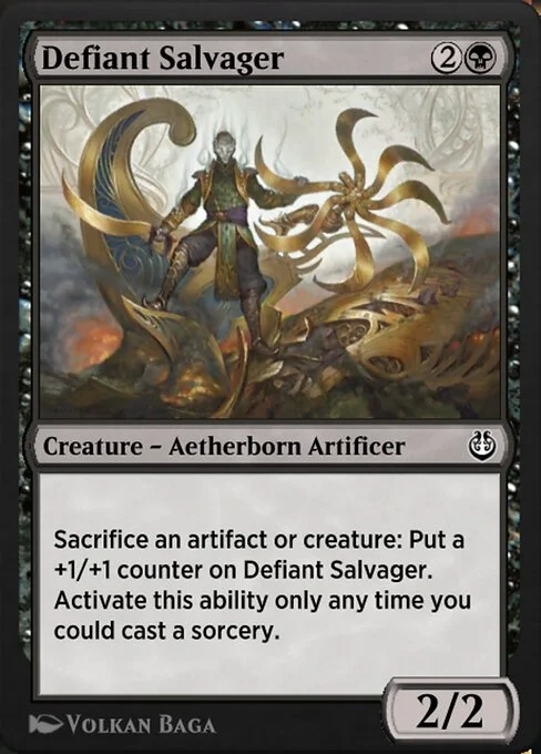 Defiant Salvager, carta Magic di tipo Creature — Aetherborn Artificer illustrata da Volkan Baǵa