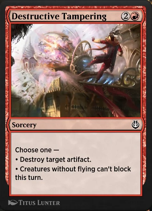 Destructive Tampering, carta Magic di tipo Sorcery illustrata da Titus Lunter