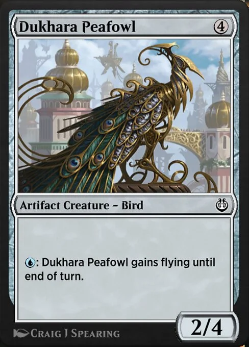 Dukhara Peafowl, carta Magic di tipo Artifact Creature — Bird illustrata da Craig J Spearing
