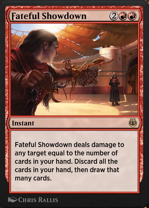 Fateful Showdown, carta Magic di tipo Instant illustrata da Chris Rallis