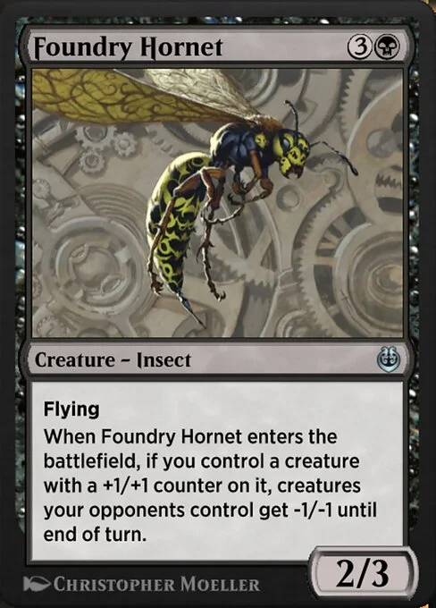 Foundry Hornet, carta Magic di tipo Creature — Insect illustrata da Christopher Moeller
