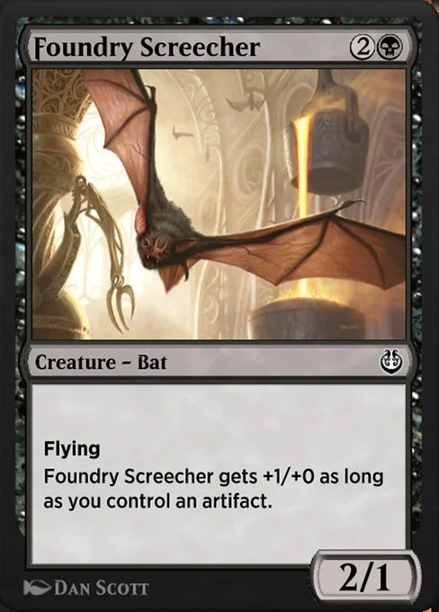 Foundry Screecher, carta Magic di tipo Creature — Bat illustrata da Dan Murayama Scott