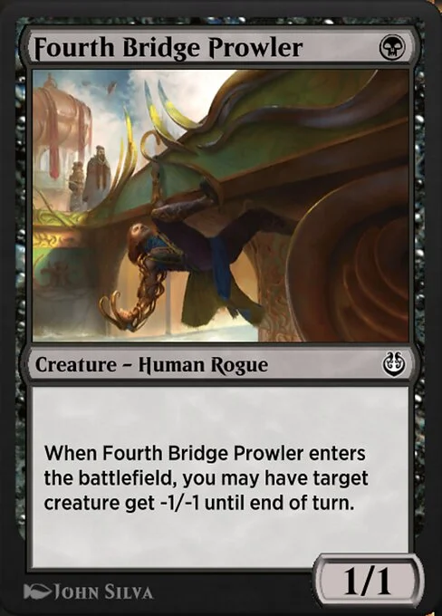 Fourth Bridge Prowler, carta Magic di tipo Creature — Human Rogue illustrata da John Silva