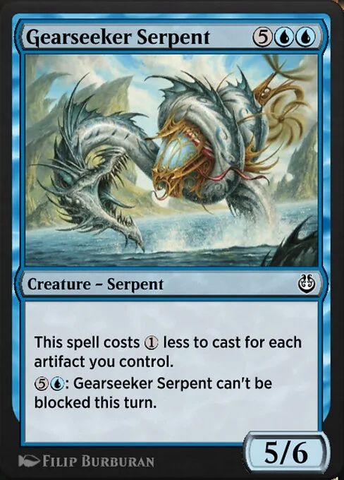 Gearseeker Serpent, carta Magic di tipo Creature — Serpent illustrata da Filip Burburan