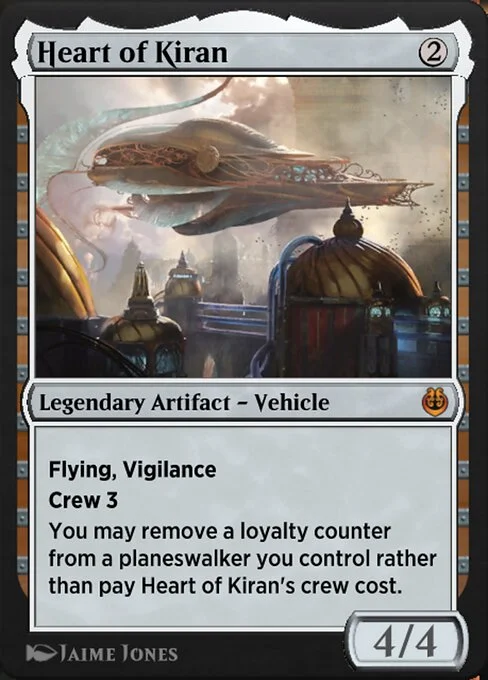 Heart of Kiran, carta Magic di tipo Legendary Artifact — Vehicle illustrata da Jaime Jones