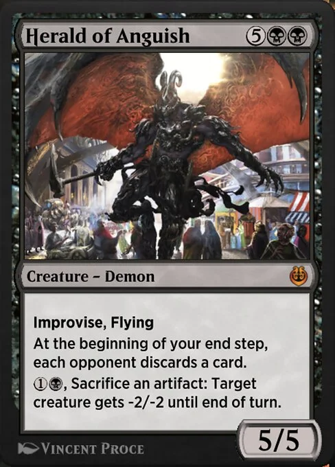 Herald of Anguish, carta Magic di tipo Creature — Demon illustrata da Vincent Proce