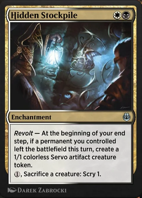 Hidden Stockpile, carta Magic di tipo Enchantment illustrata da Darek Zabrocki