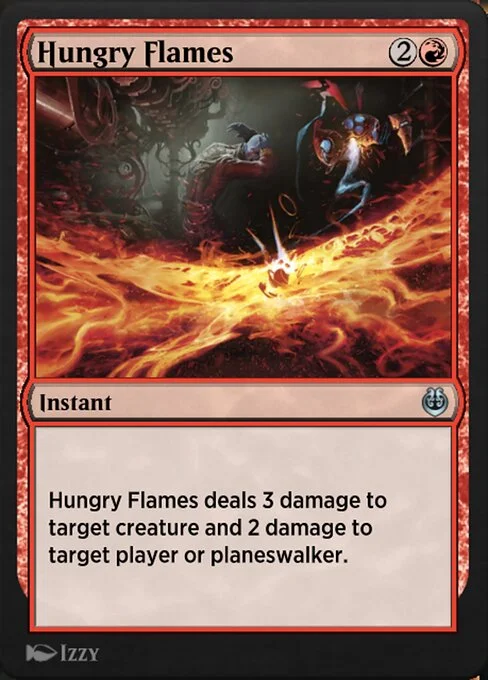 Hungry Flames, carta Magic di tipo Instant illustrata da Izzy