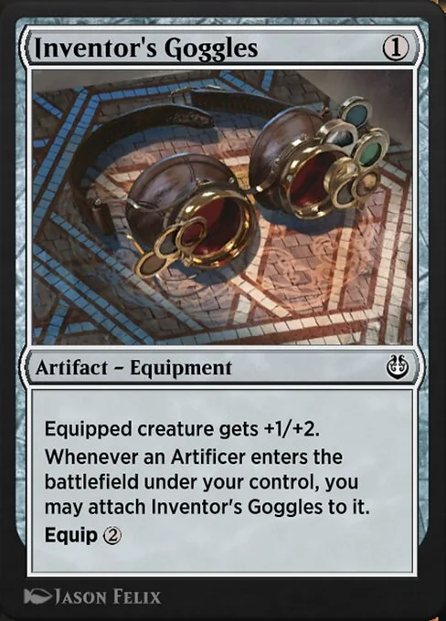 Inventor's Goggles, carta Magic di tipo Artifact — Equipment illustrata da Jason Felix
