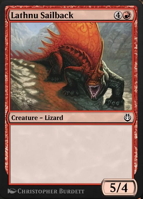 Lathnu Sailback, carta Magic di tipo Creature — Lizard illustrata da Christopher Burdett