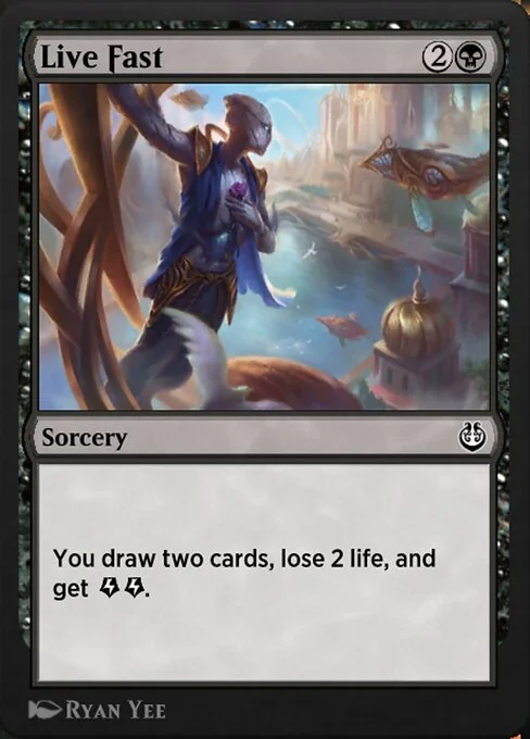 Live Fast, carta Magic di tipo Sorcery illustrata da Ryan Yee