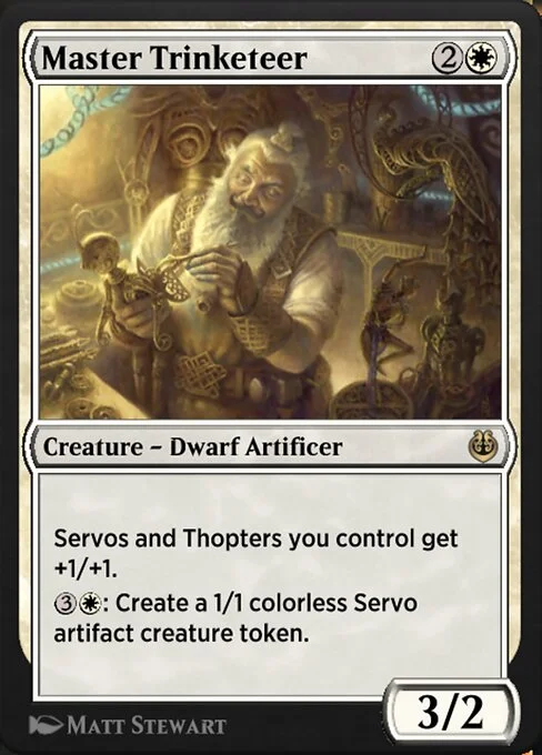 Master Trinketeer, carta Magic di tipo Creature — Dwarf Artificer illustrata da Matt Stewart