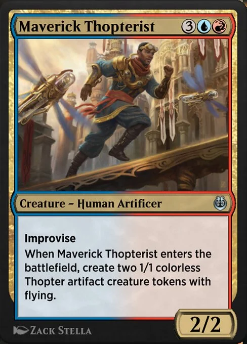 Maverick Thopterist, carta Magic di tipo Creature — Human Artificer illustrata da Zack Stella