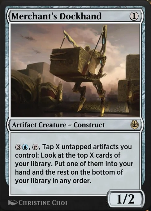 Merchant's Dockhand, carta Magic di tipo Artifact Creature — Construct illustrata da Christine Choi