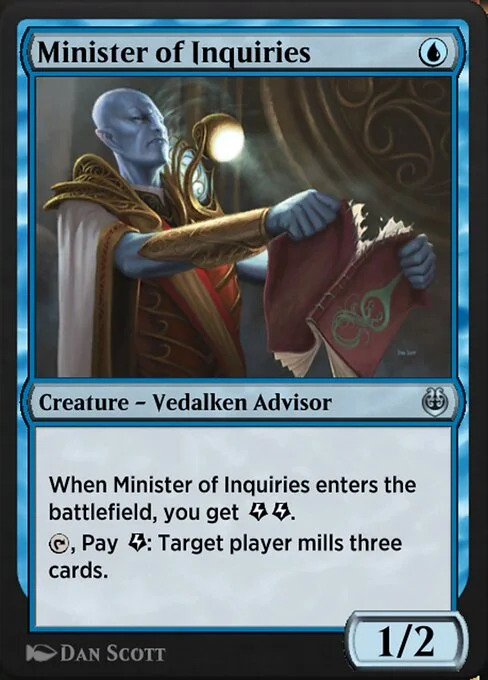 Minister of Inquiries, carta Magic di tipo Creature — Vedalken Advisor illustrata da Dan Murayama Scott